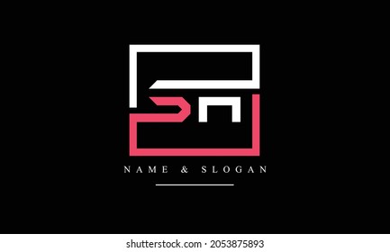 Monograma del logotipo de las letras abstractas SA