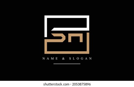 Monograma del logotipo de las letras abstractas SA
