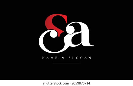 SA, AS abstrakte Buchstaben Logo-Monogramm