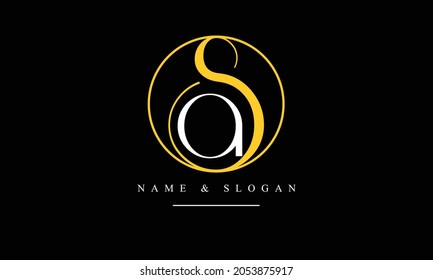 SA, AS abstrakte Buchstaben Logo-Monogramm