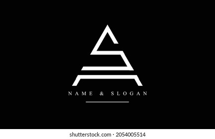 SA, AS abstrakte Buchstaben Logo-Monogramm