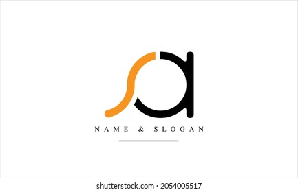 SA, AS abstrakte Buchstaben Logo-Monogramm