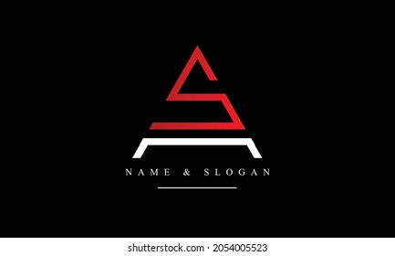 Monograma del logotipo de las letras abstractas SA