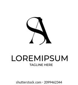 SA, AS Abstrakte Buchstaben Logo Monogramm