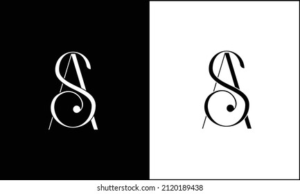 SA, AS Abstract Letters Logo Monogram