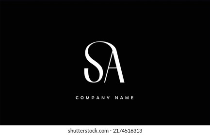 Monograma del logotipo de las letras abstractas SA, AS