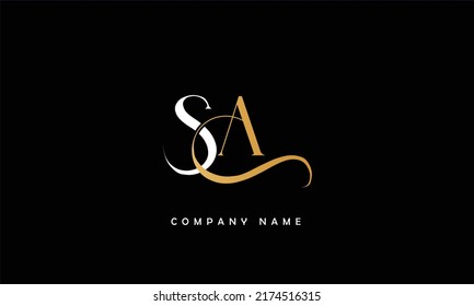 SA, AS Abstract Letters Logo Monogram