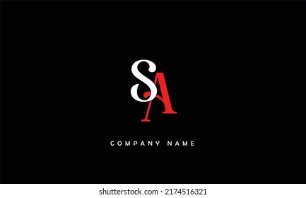 SA, AS Abstrakte Buchstaben Logo Monogramm