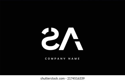 Monograma del logotipo de las letras abstractas SA, AS