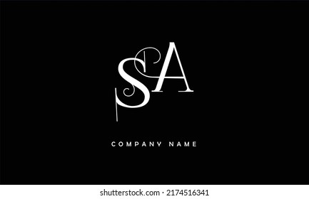 SA, AS Abstrakte Buchstaben Logo Monogramm