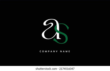 SA, AS Abstrakte Buchstaben Logo Monogramm