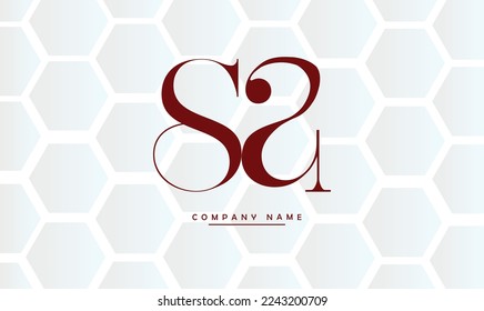 Monograma del logotipo de las letras abstractas SA, AS