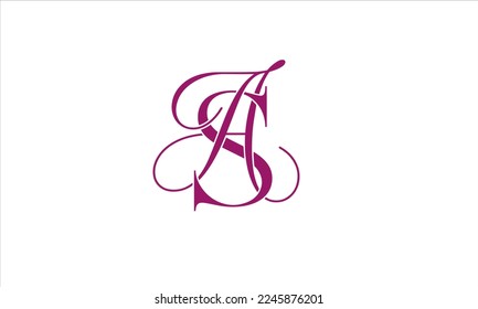 SA, AS Abstrakte Buchstaben Logo Monogramm