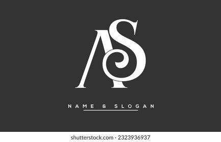 SA, AS Abstrakte Buchstaben Logo Monogramm