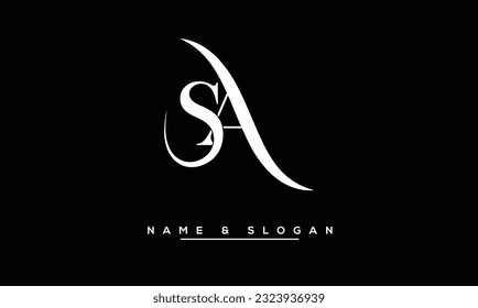 Monograma del logotipo de las letras abstractas SA, AS