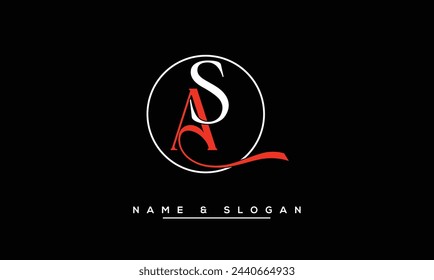 SA, AS Letras abstractas Logo Monograma