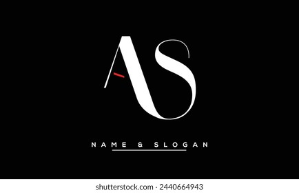 SA, AS Letras abstractas Logo Monograma