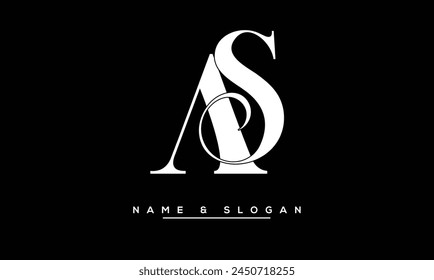 SA, AS Letras Abstractas Logo Monograma