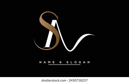 SA, AS Abstrakt Letters Logo Monogram