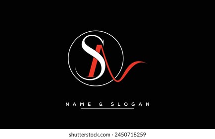 SA, AS Abstrakt Letters Logo Monogram