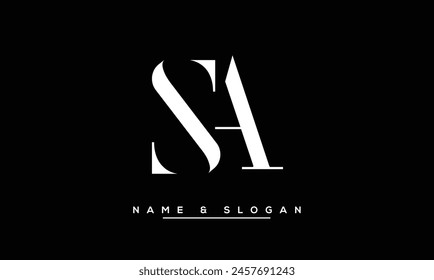 SA, AS Letras Abstractas Logo Monograma
