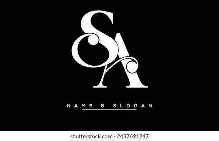 SA, AS Abstrakt Letters Logo Monogram