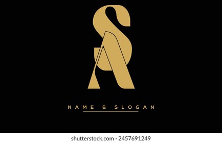 SA, AS Abstrakt Letters Logo Monogram