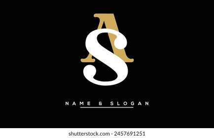SA, AS Letras Abstractas Logo Monograma
