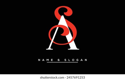SA, AS Letras Abstractas Logo Monograma