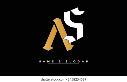 SA, AS Letras Abstractas Logo Monograma