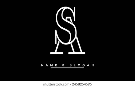 SA, AS Letras Abstractas Logo Monograma