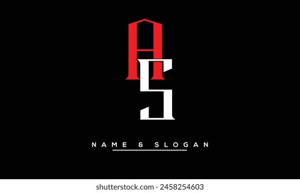 SA, AS Abstrakt Letters Logo Monogram