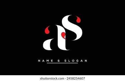 SA, AS Abstrakt Letters Logo Monogram