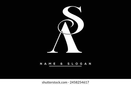 SA, AS Letras Abstractas Logo Monograma
