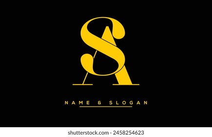SA, AS Abstract Letters Logo Monogram