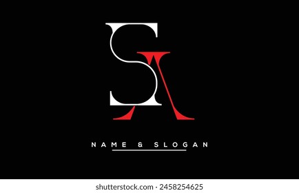 SA, AS Abstrakt Letters Logo Monogram