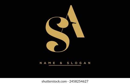 SA, AS Letras Abstractas Logo Monograma