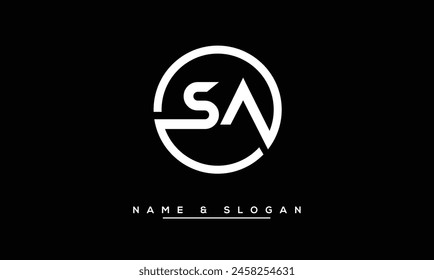 SA, AS Abstrakt Letters Logo Monogram