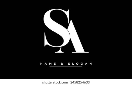 SA, AS Letras Abstractas Logo Monograma