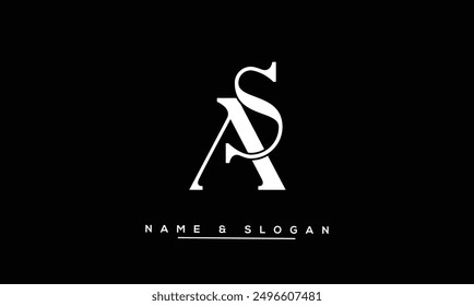 SA, AS Abstract Letters Logo Monogram