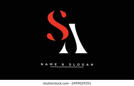 SA, AS Abstrakte Buchstaben Logo-Monogramm