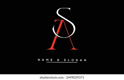 SA, AS Abstrakte Buchstaben Logo-Monogramm