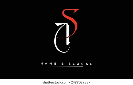SA, AS Abstrakte Buchstaben Logo-Monogramm
