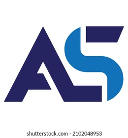 SA or AS abstract outstanding different colors illustration logo