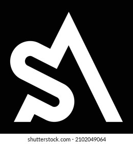 logotipo de ilustración de colores sobresalientes abstractos SA o AS
