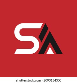 SA or AS abstract outstanding professional business awesome artistic branding company different colors illustration logo