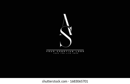 AS SA abstract vector logo monogram template