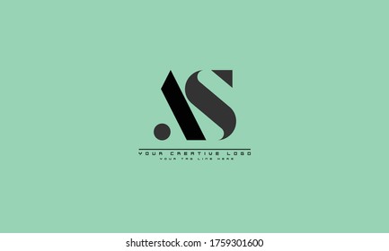 AS SA abstract vector logo monogram template