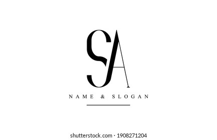 SA AS abstract vector logo monogram template