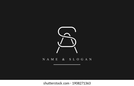 SA AS abstract vector logo monogram template